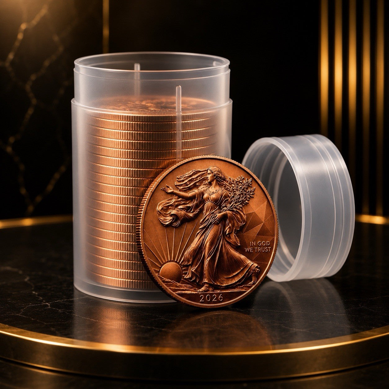 Liberty Eagle 20 x 1oz Copper Rounds in tube