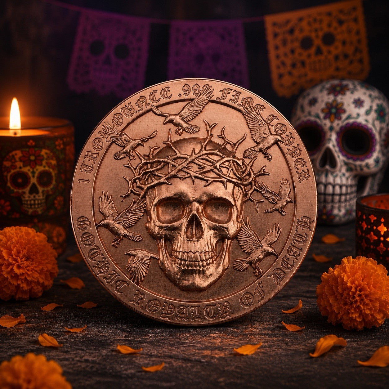 2026 Memento Mori Series Skull Bride 1oz Copper Coin Día de Los Muertos