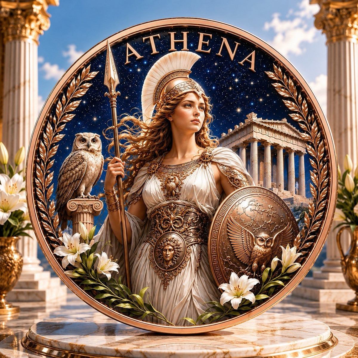 2026 Greek Mythology Series Athena 5 oz High-Relief Color Coin