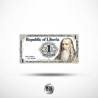 2026 Liberia Last Supper 1/10 oz Silver Foil Note